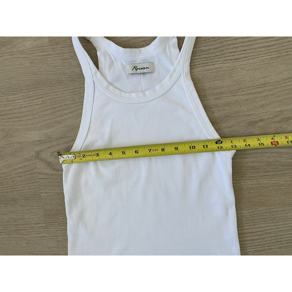 Rowan Women's Pruitt 100% Cotton White Racerback Tank S Minimalist Casual USA - Picture 7 of 9